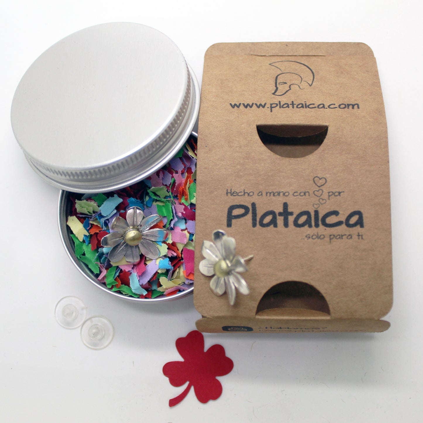 Pendientes Margaritas de plata 925 y latón