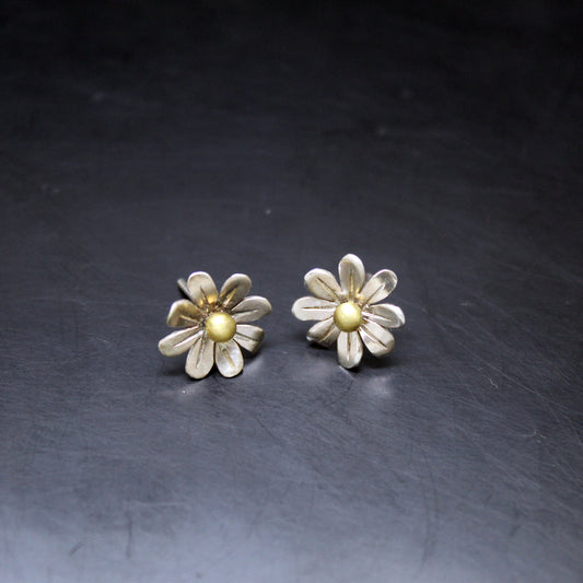 Pendientes Mini Margaritas de plata 925 y latón