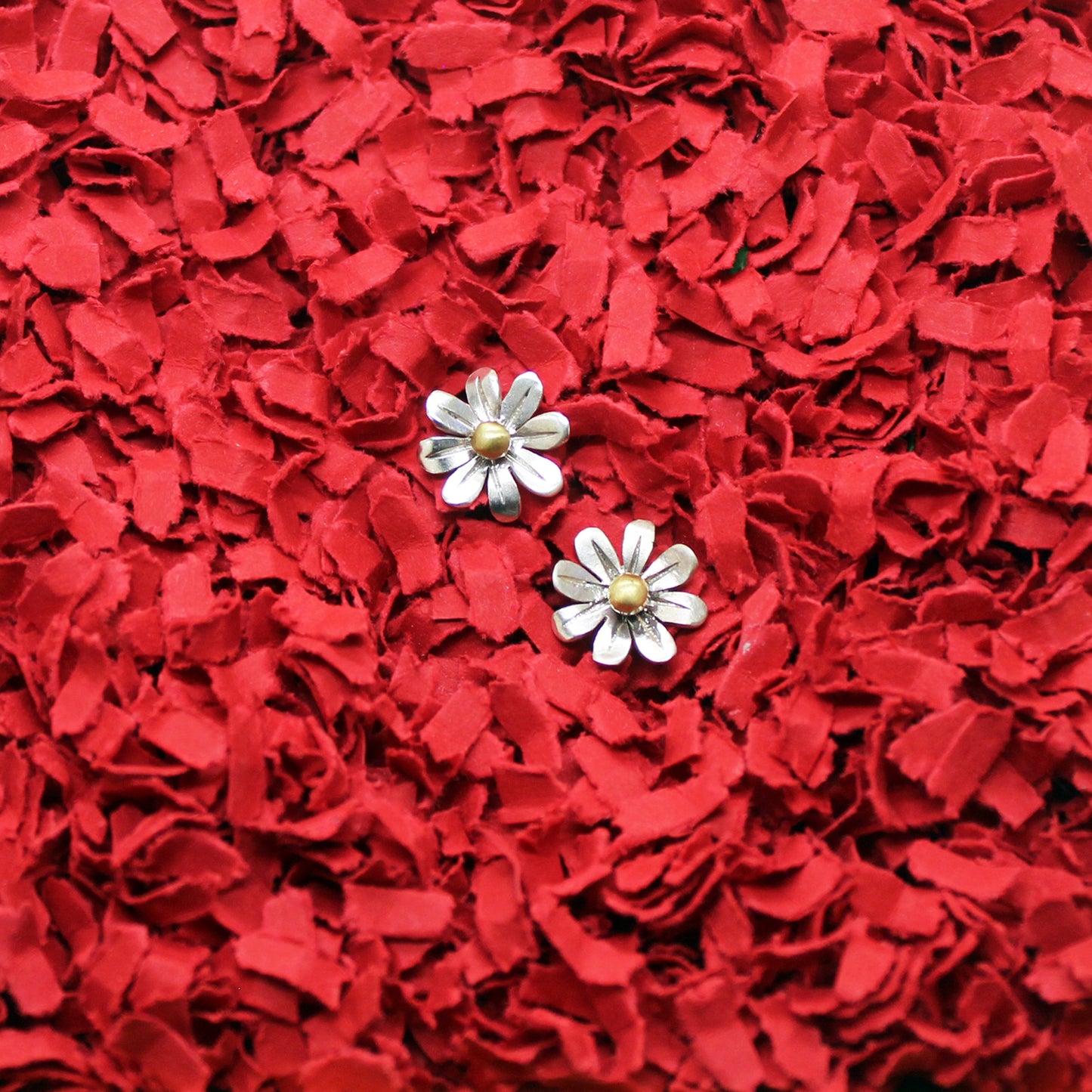 Pendientes Mini Margaritas de plata 925 y latón
