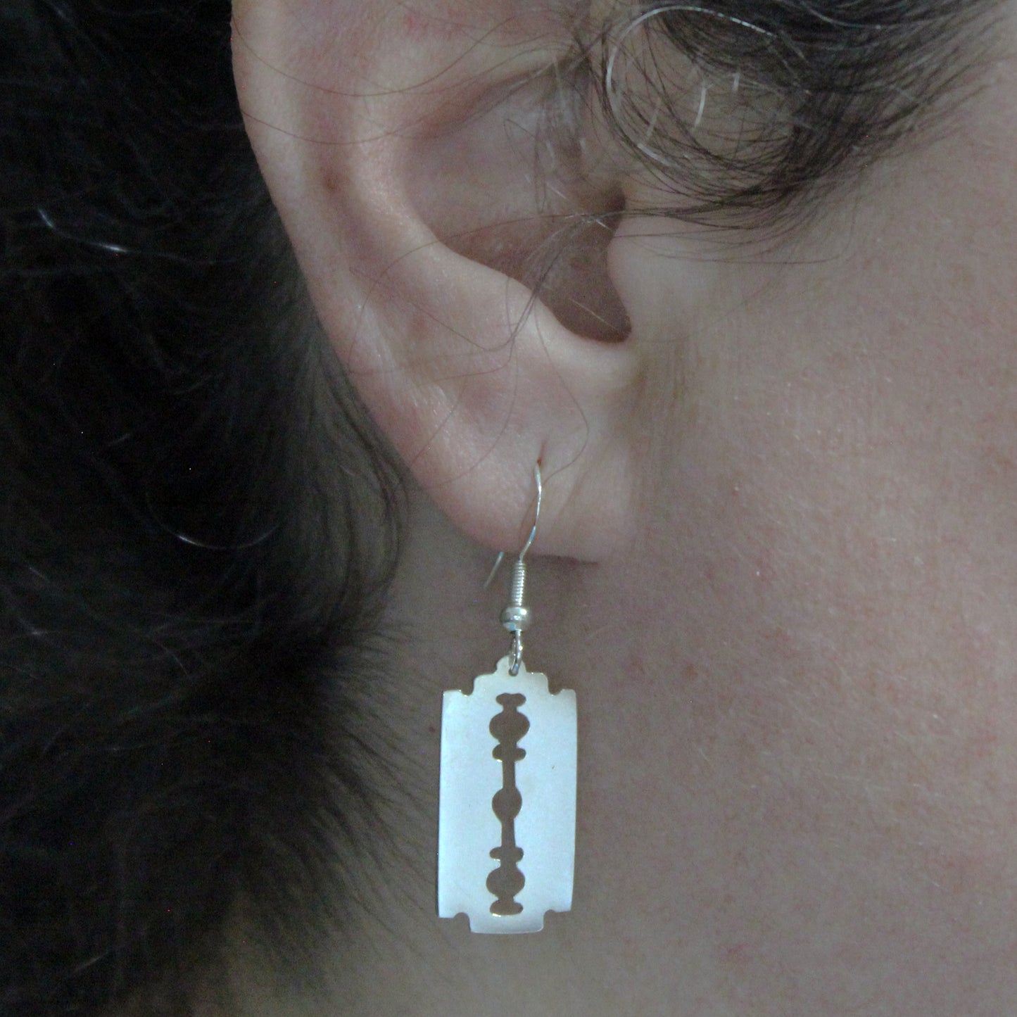 Pendientes Hojillas de afeitar en plata 925