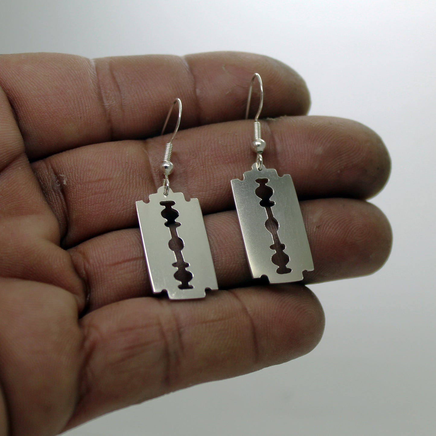Pendientes Hojillas de afeitar en plata 925
