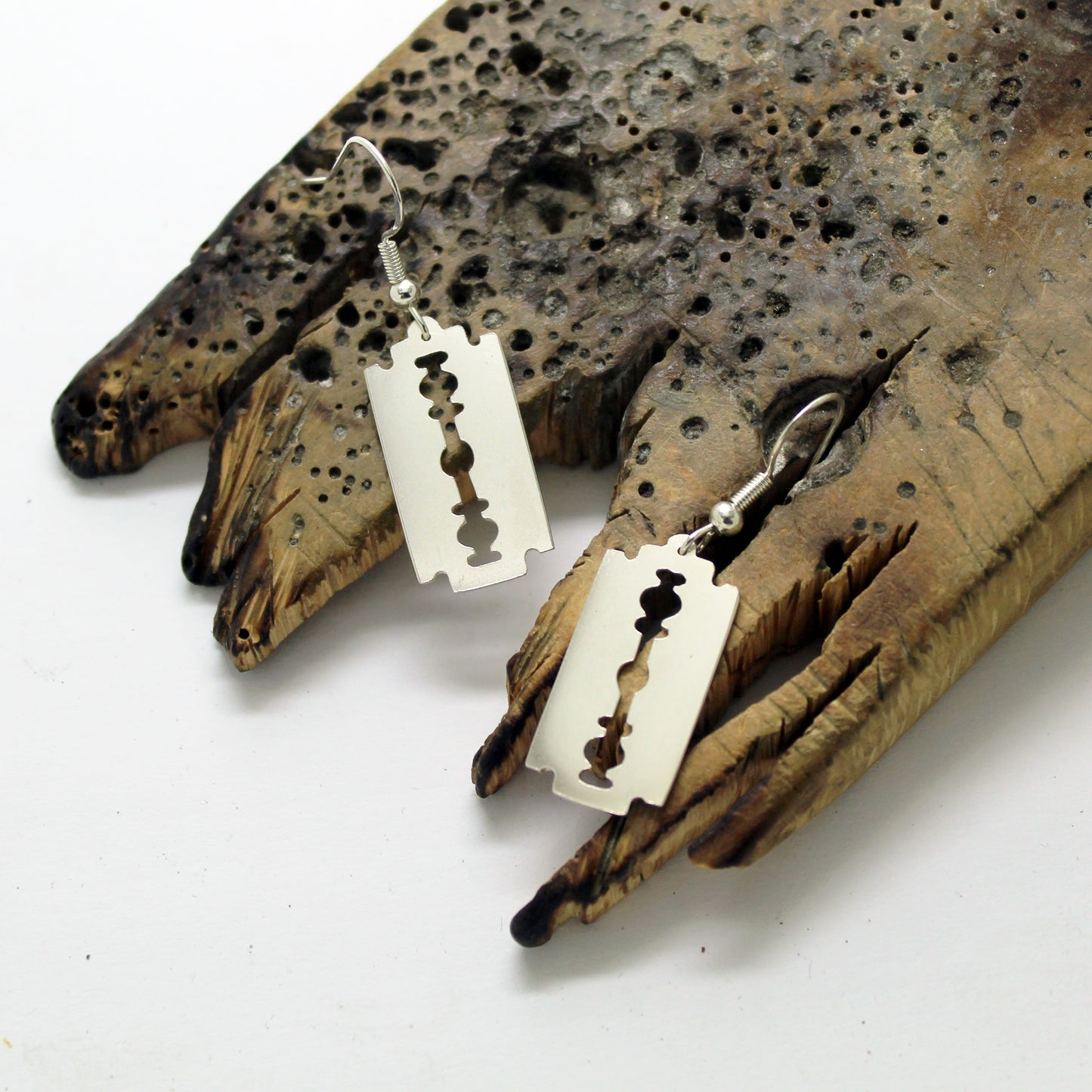 Pendientes Hojillas de afeitar en plata 925