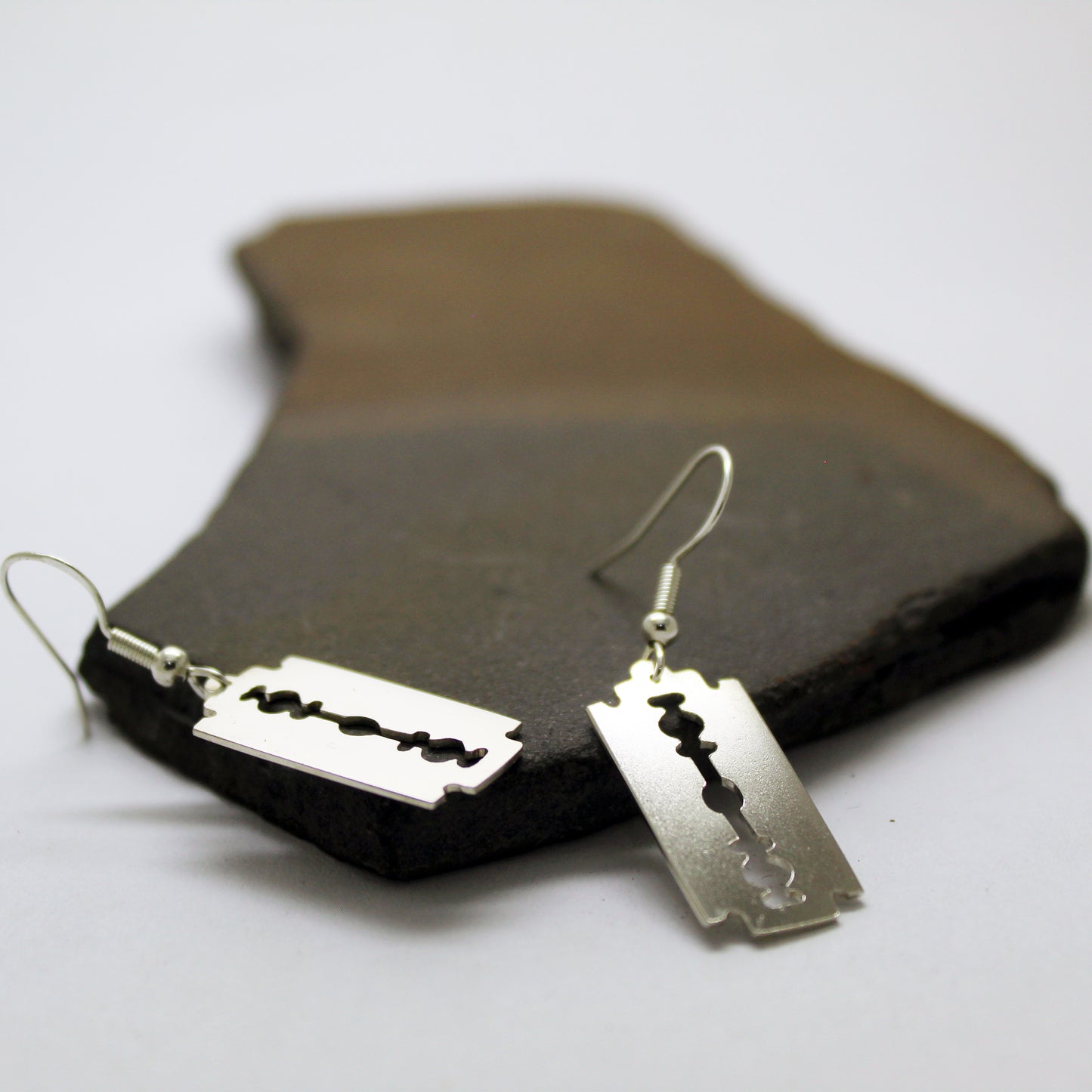 Pendientes Hojillas de afeitar en plata 925