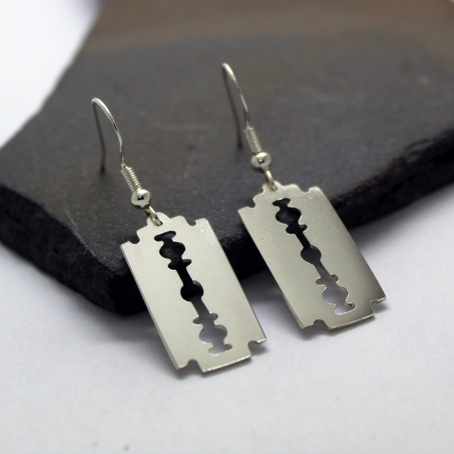 Pendientes Hojillas de afeitar en plata 925