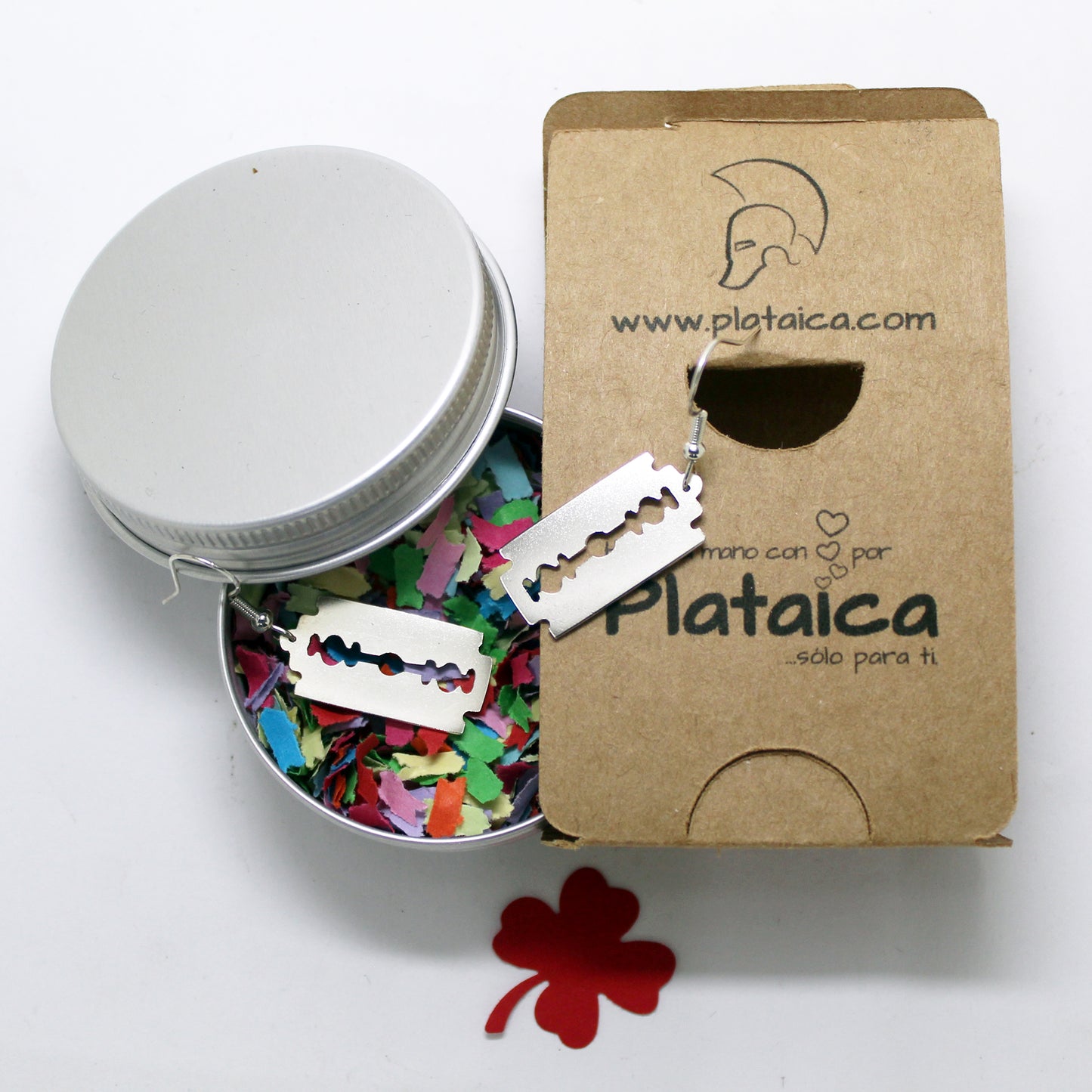 Pendientes Hojillas de afeitar en plata 925