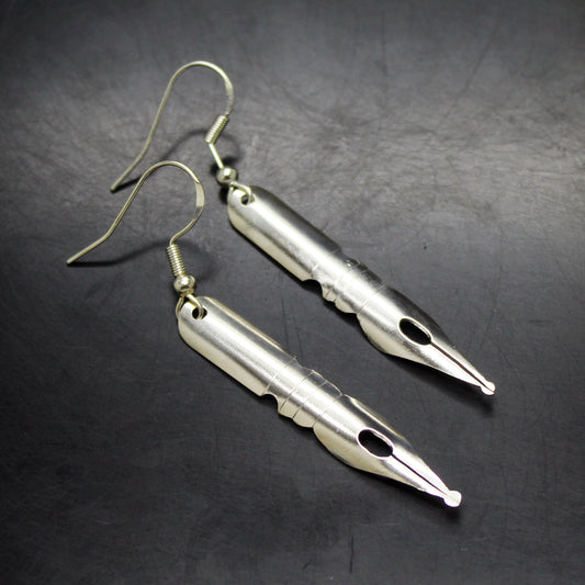 Pendientes Plumillas caligráficas en plata 925