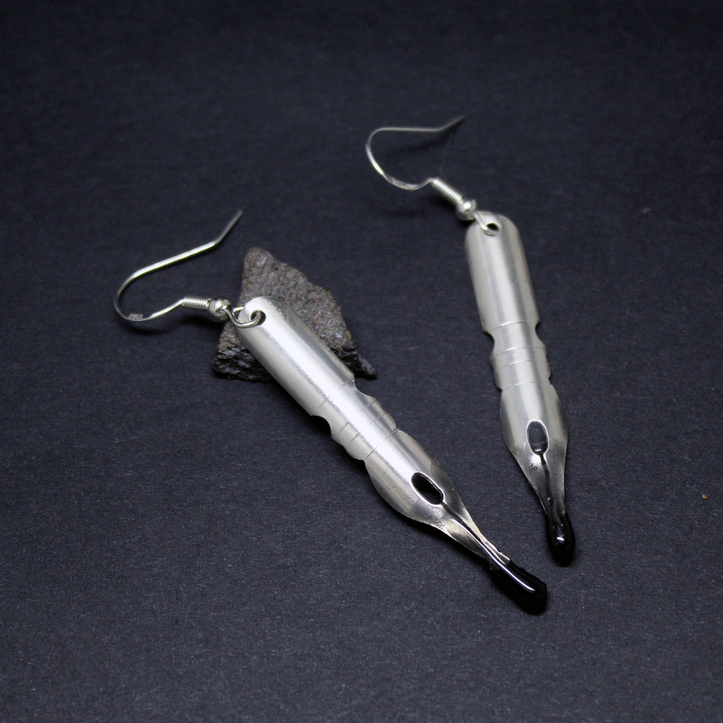 Pendientes Plumillas caligráficas en plata 925