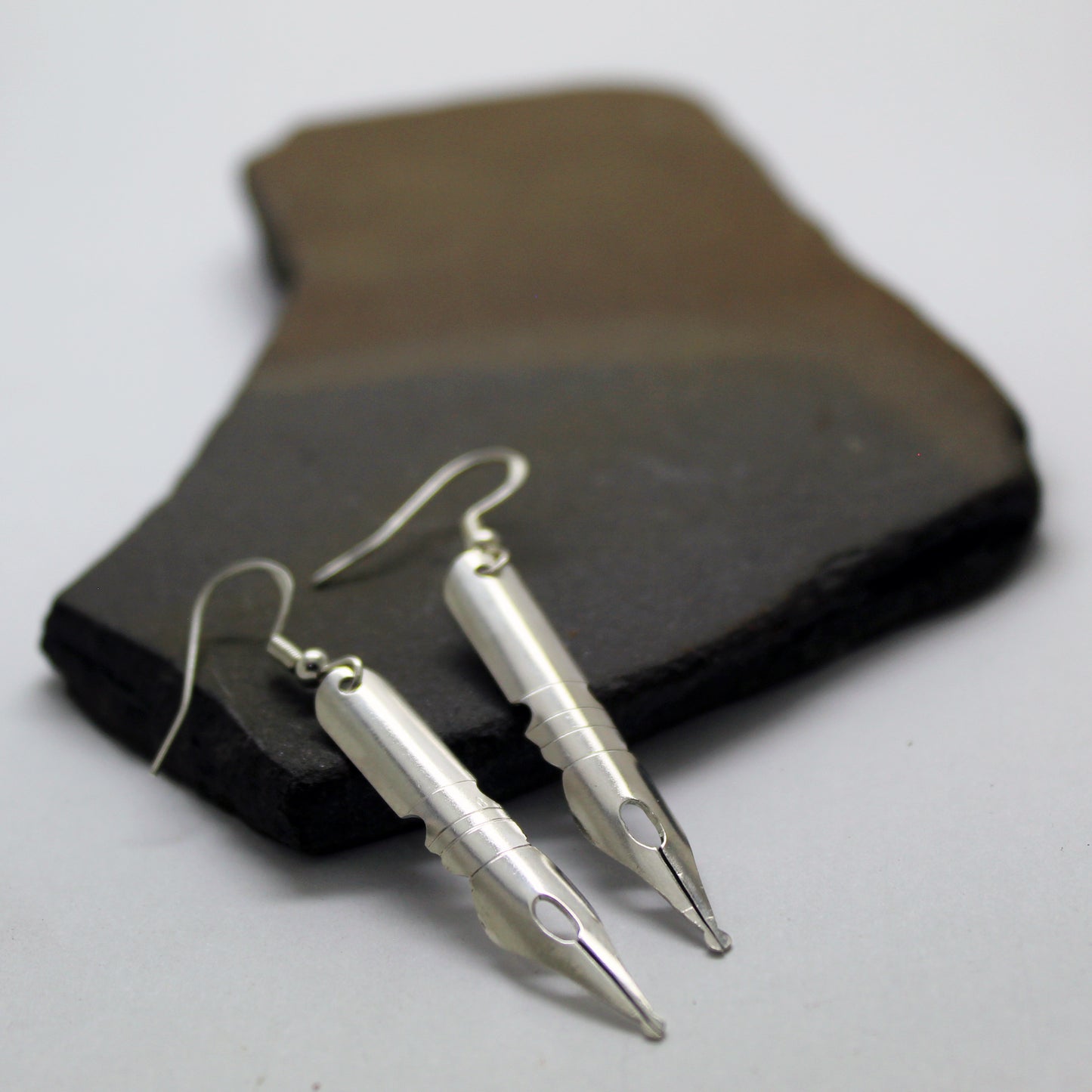 Pendientes Plumillas caligráficas en plata 925