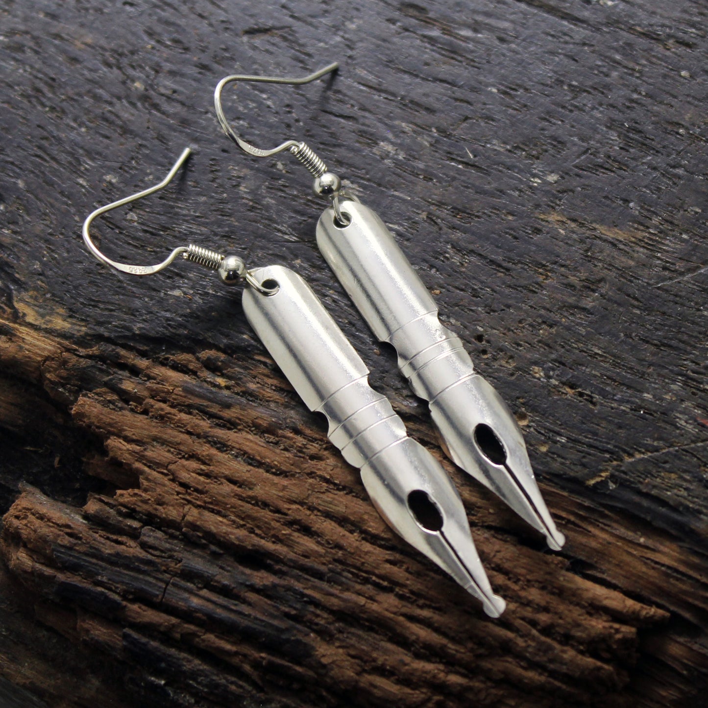 Pendientes Plumillas caligráficas en plata 925