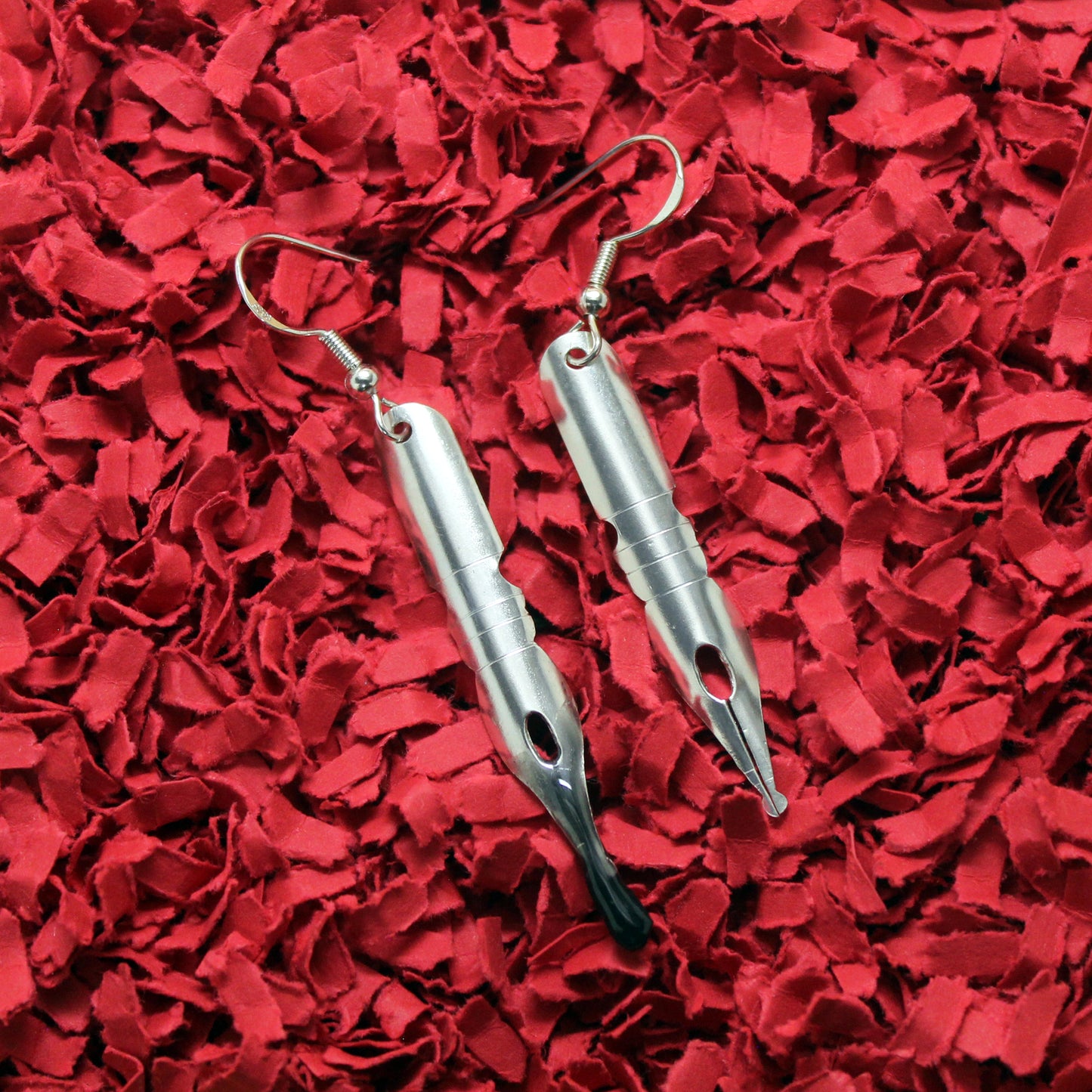 Pendientes Plumillas caligráficas en plata 925