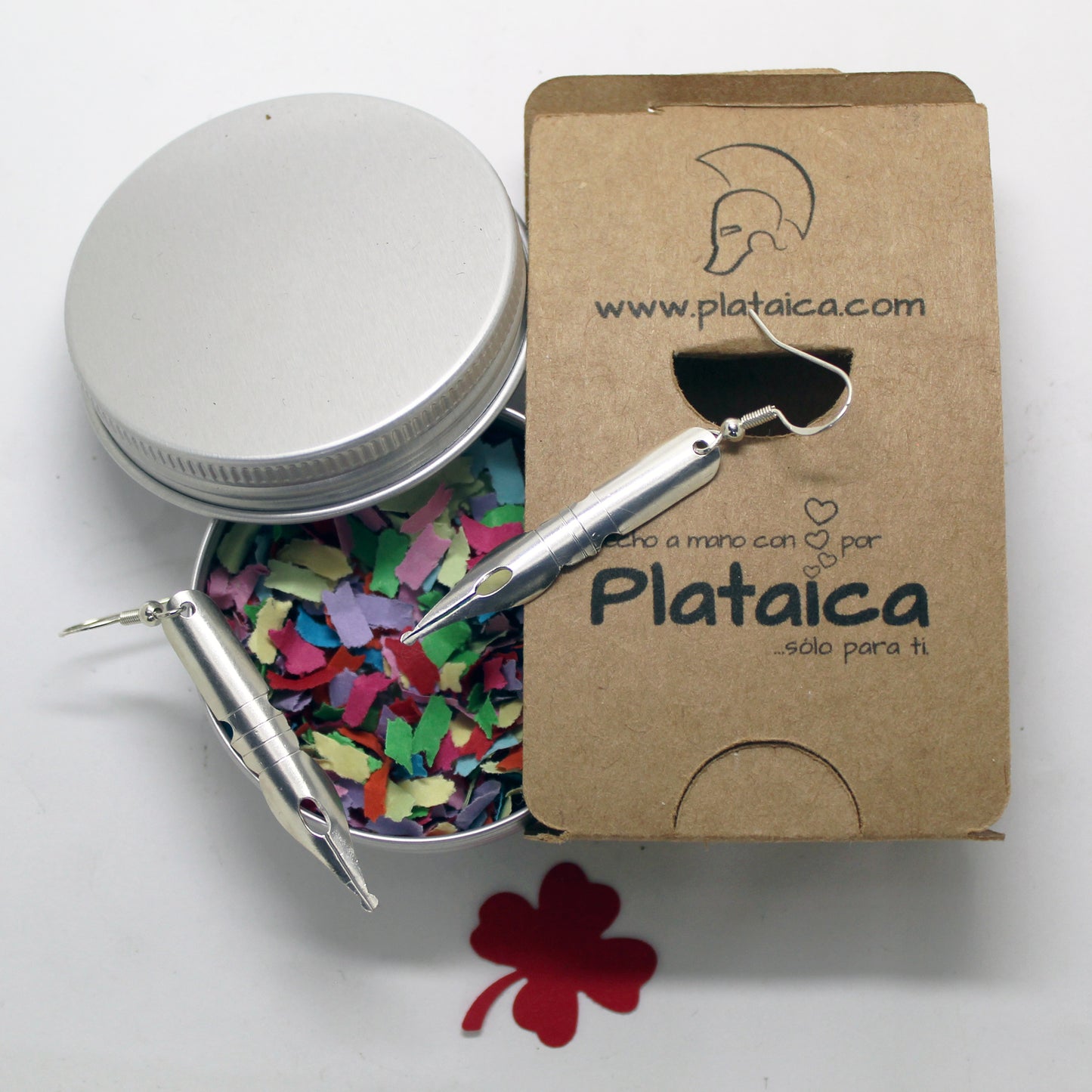 Pendientes Plumillas caligráficas en plata 925
