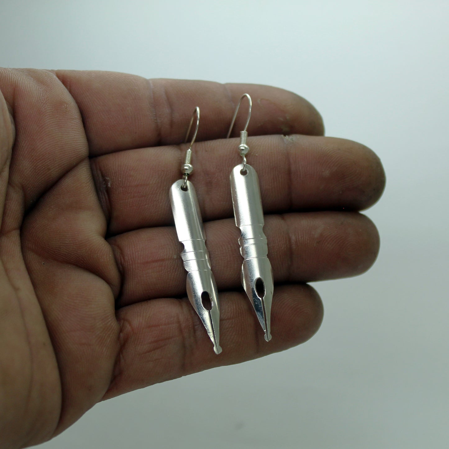 Pendientes Plumillas caligráficas en plata 925