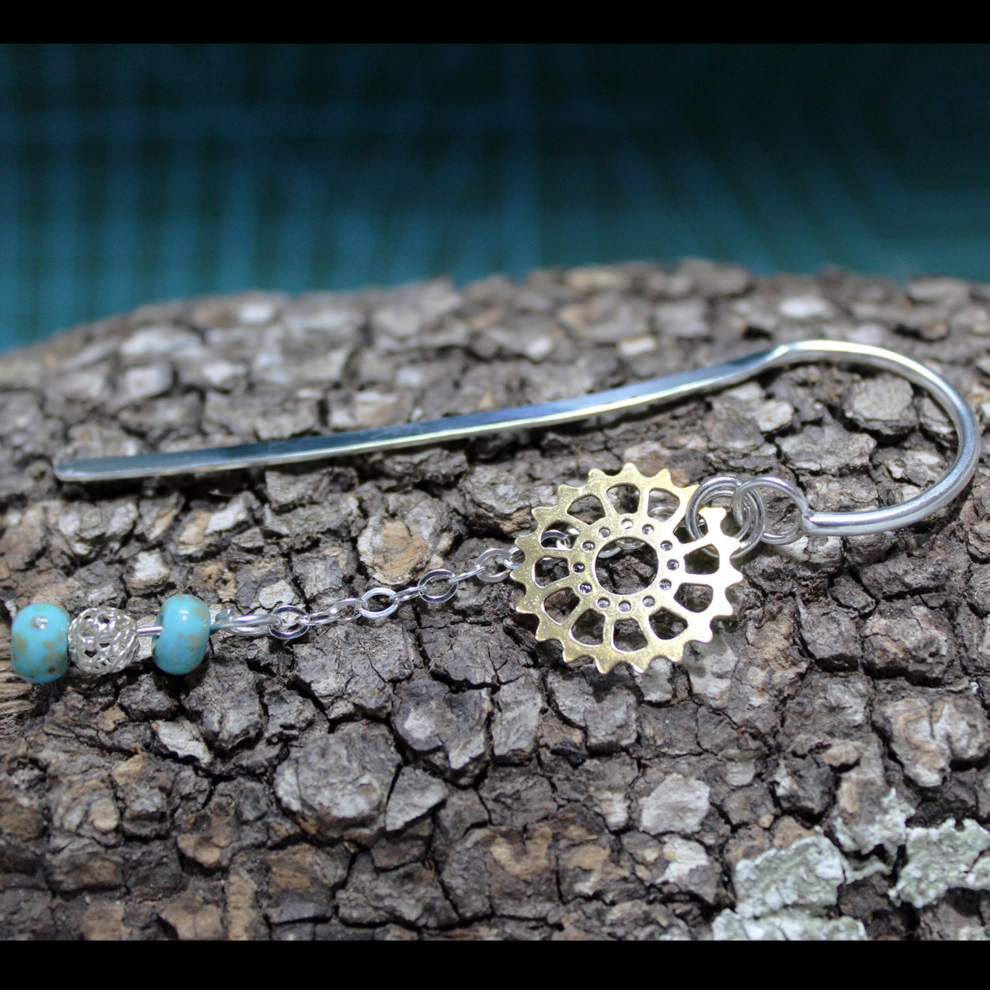 N Worlds bookmark in 925 silver and turquoise