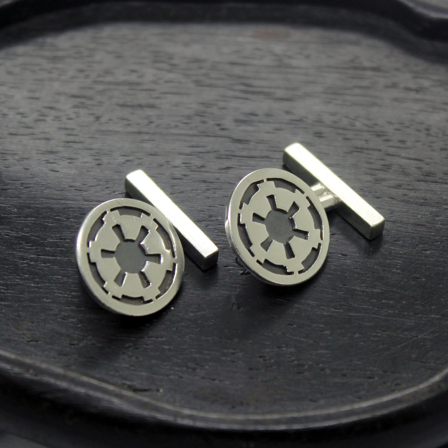 Symbol of the Galactic Empire Star Wars cufflinks in 925 silver