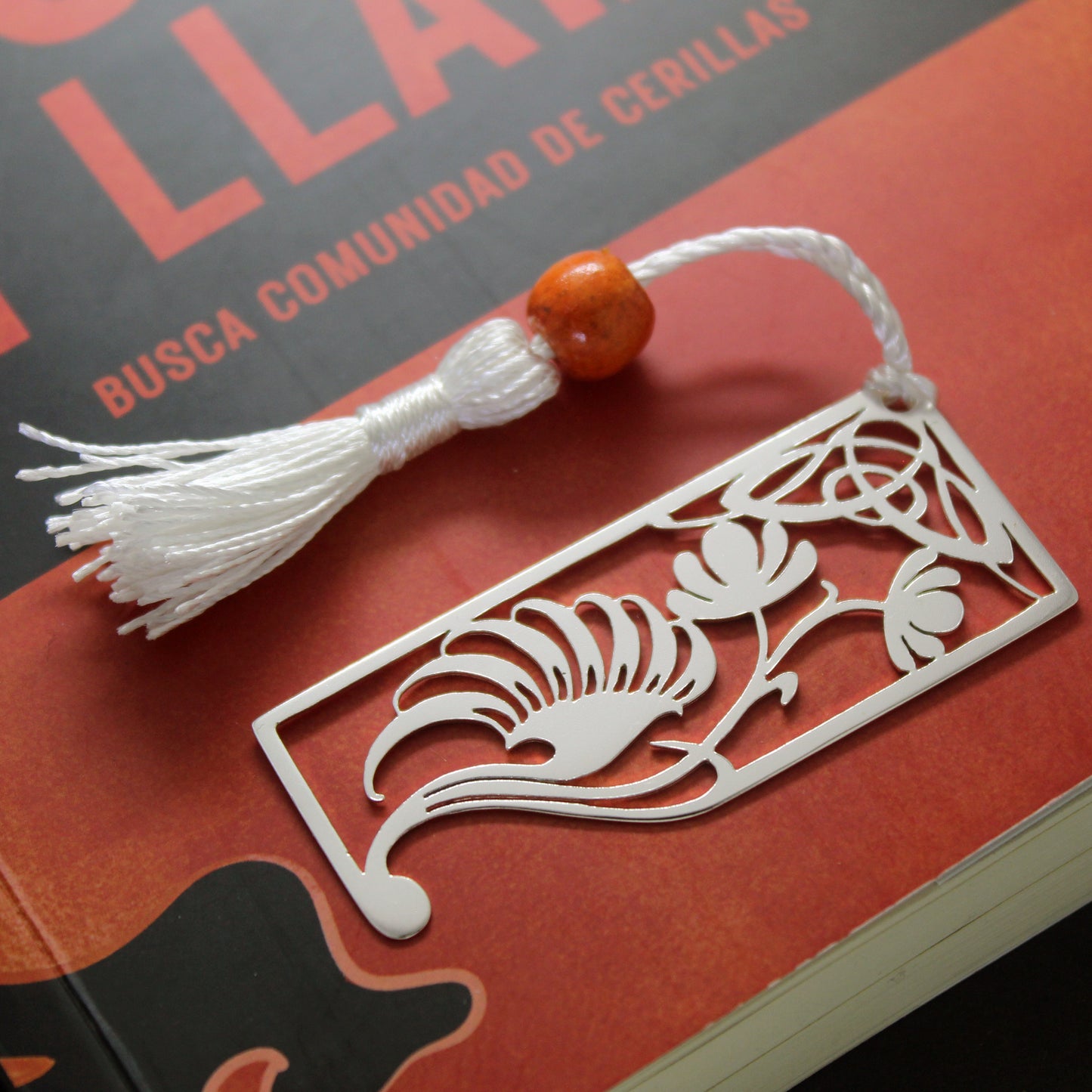 925 silver bookmark with Art Nouveau openwork