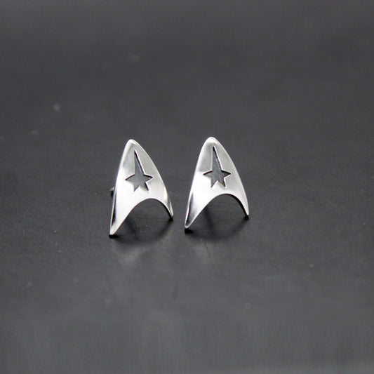 Insignia Delta de la Flota Estelar, Star Trek pendientes de plata 925