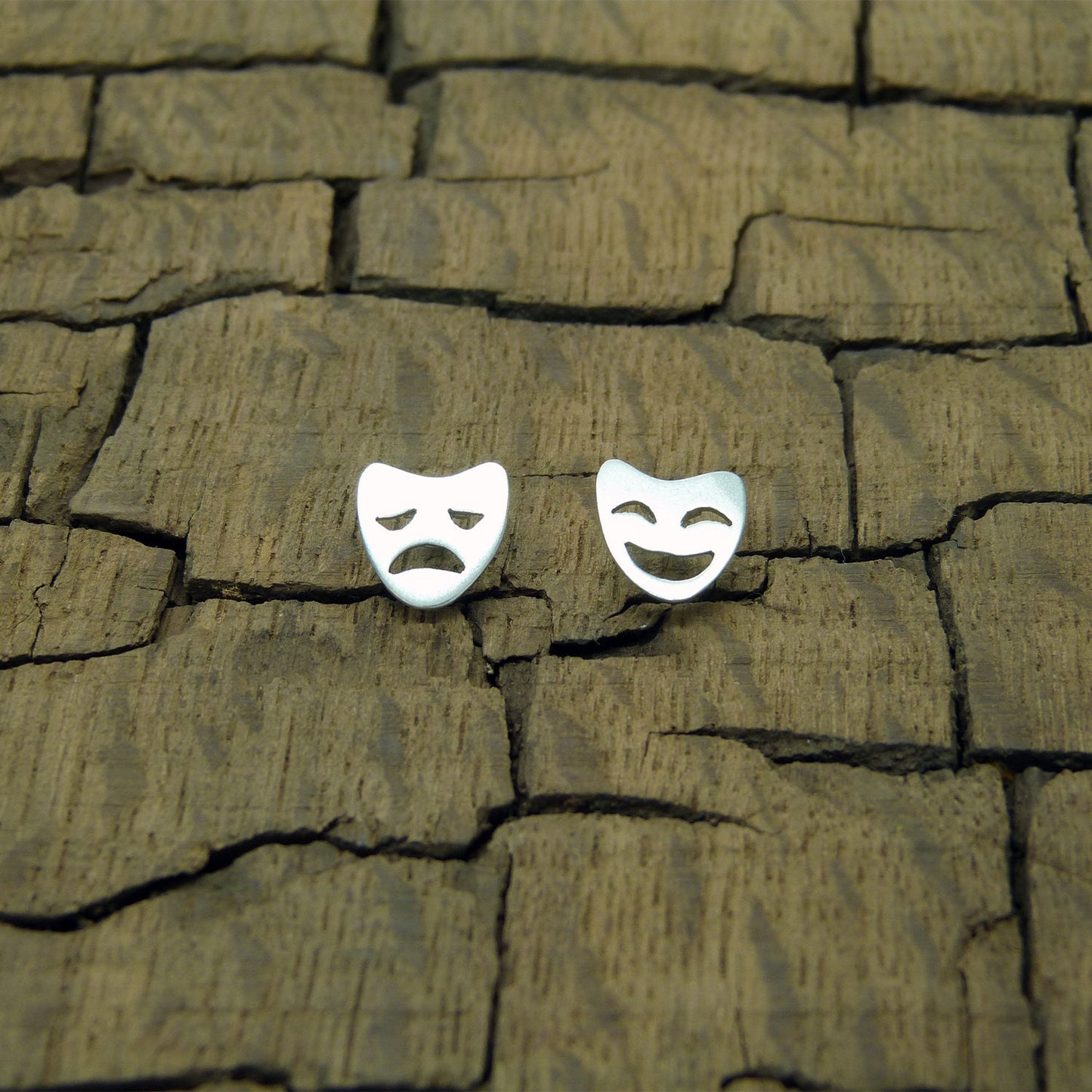 925 silver Masks of Tragedy earrings