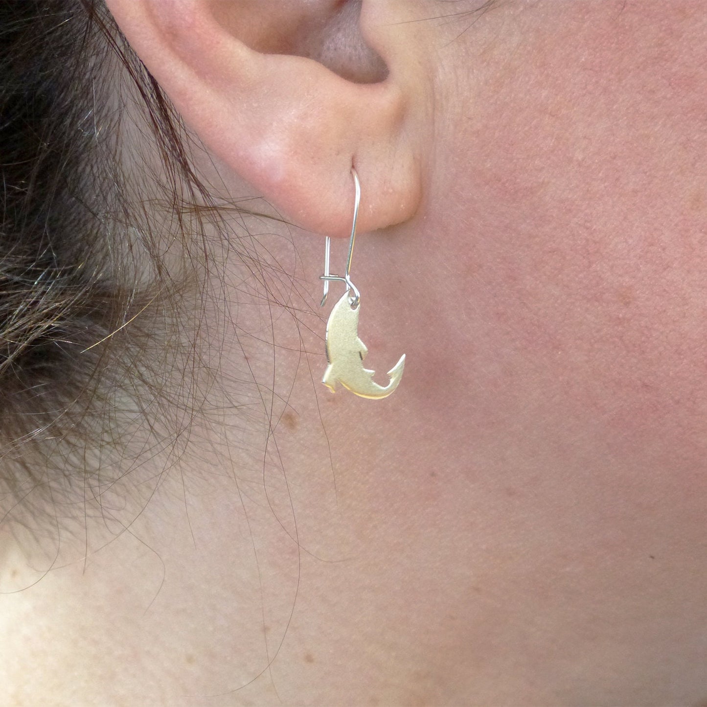 925 silver pendant trout earrings