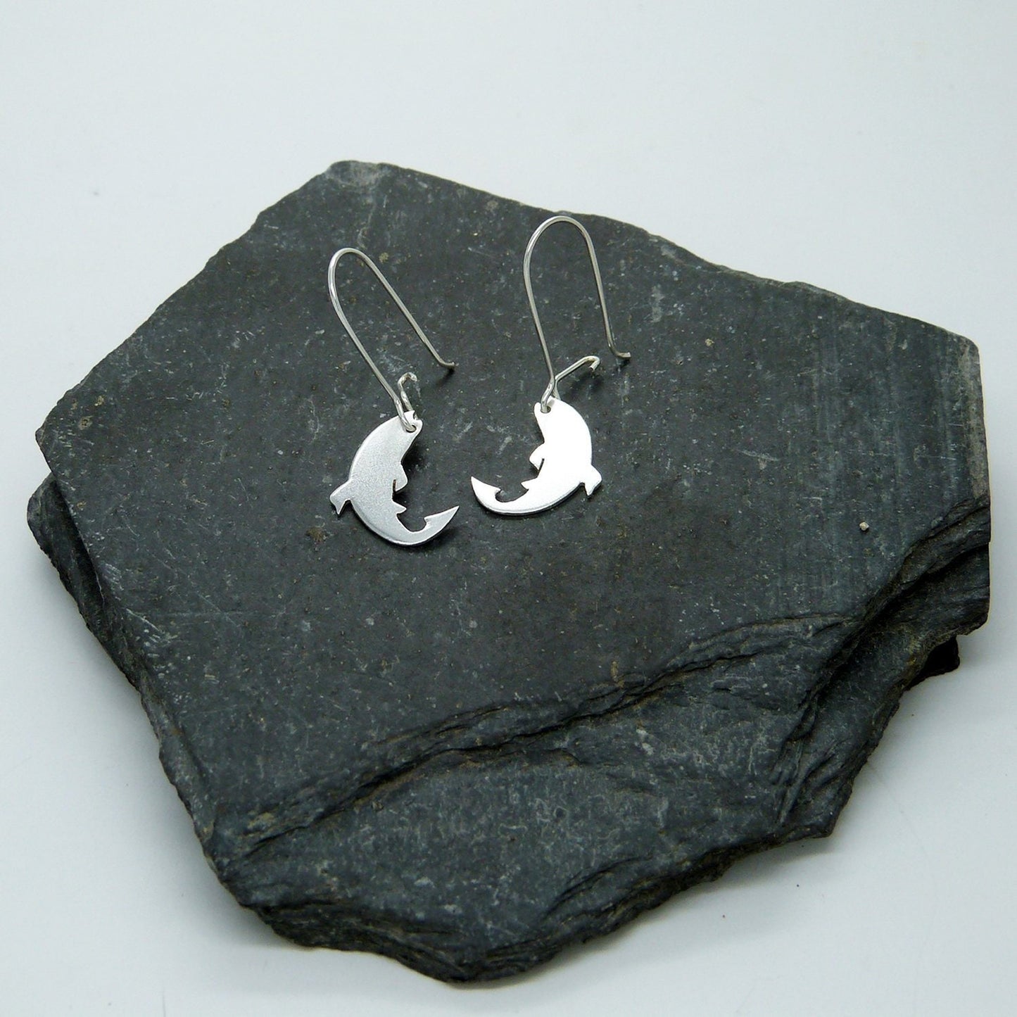 925 silver pendant trout earrings