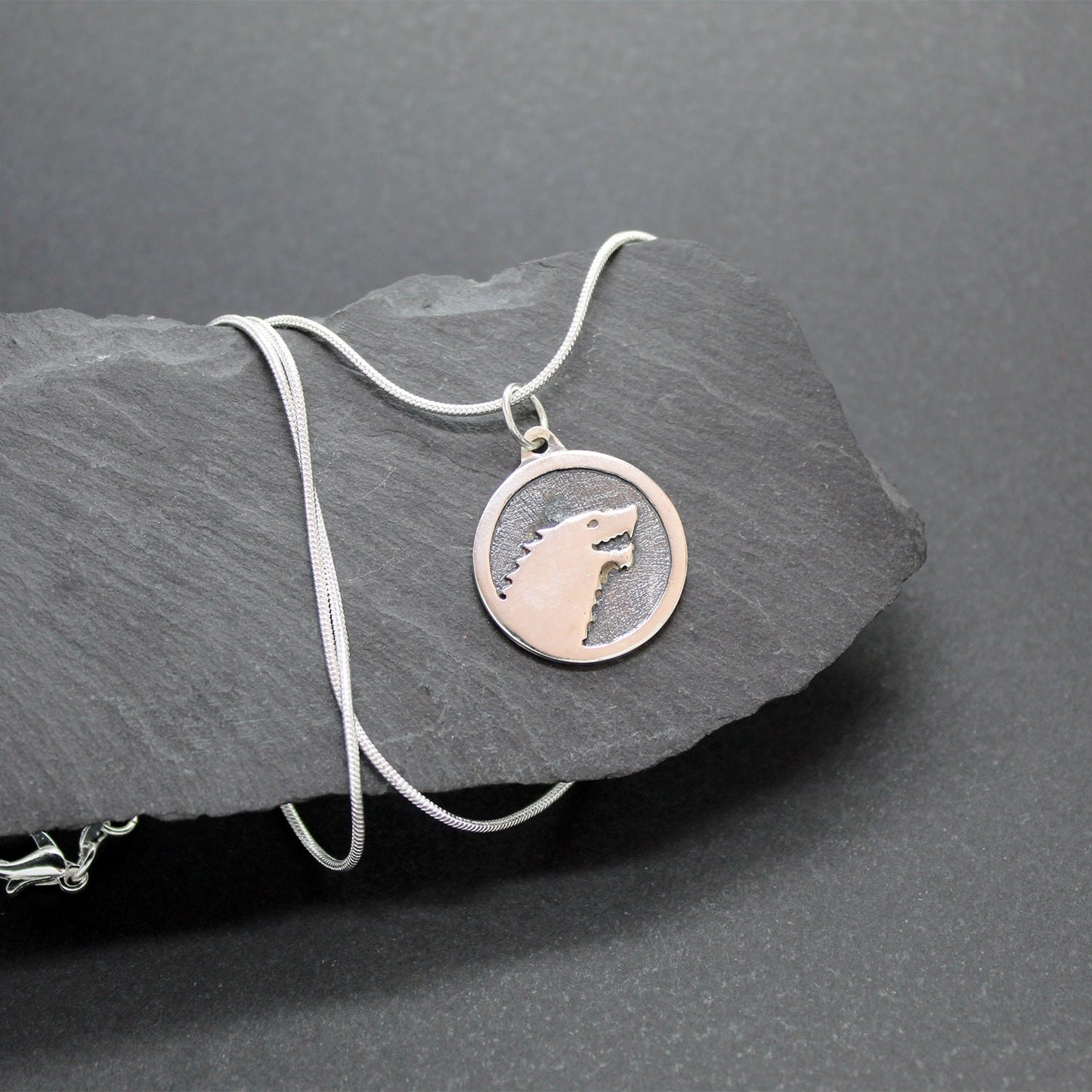 Wolf of the house Stark pendant in 925 silver