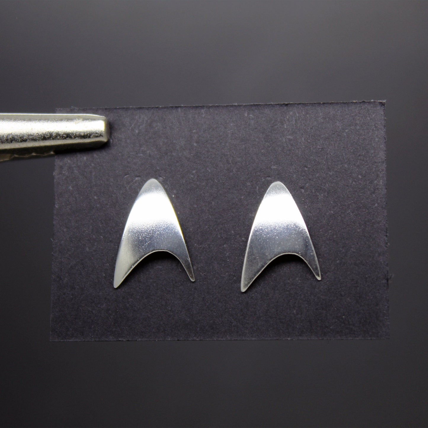 Star Trek Starfleet Delta Insignia 925 Silver Earrings