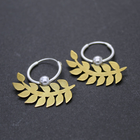 Spikes earrings in 925 silver and brass