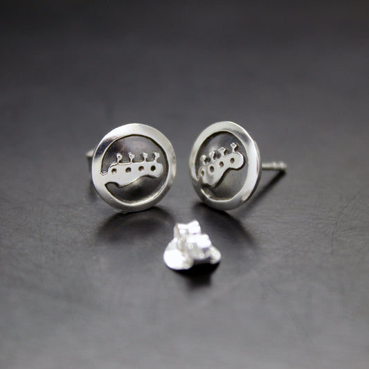 Bass headstock 925 silver earrings