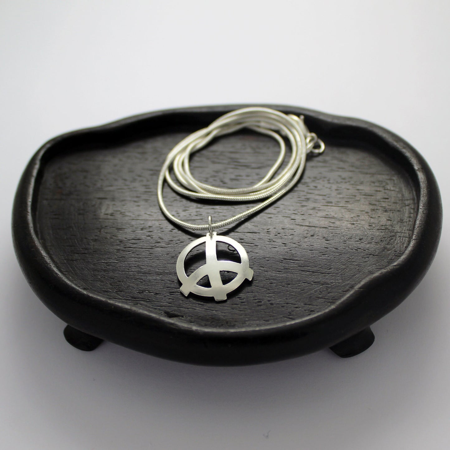Peace symbol 925 silver pendant