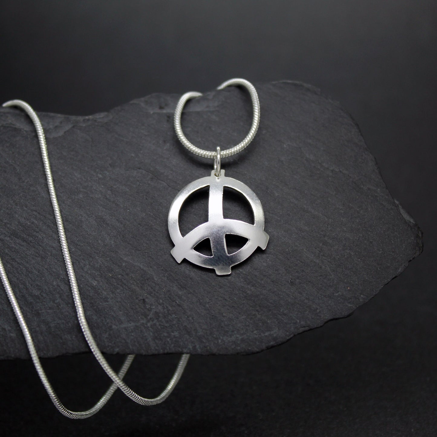 Peace symbol 925 silver pendant