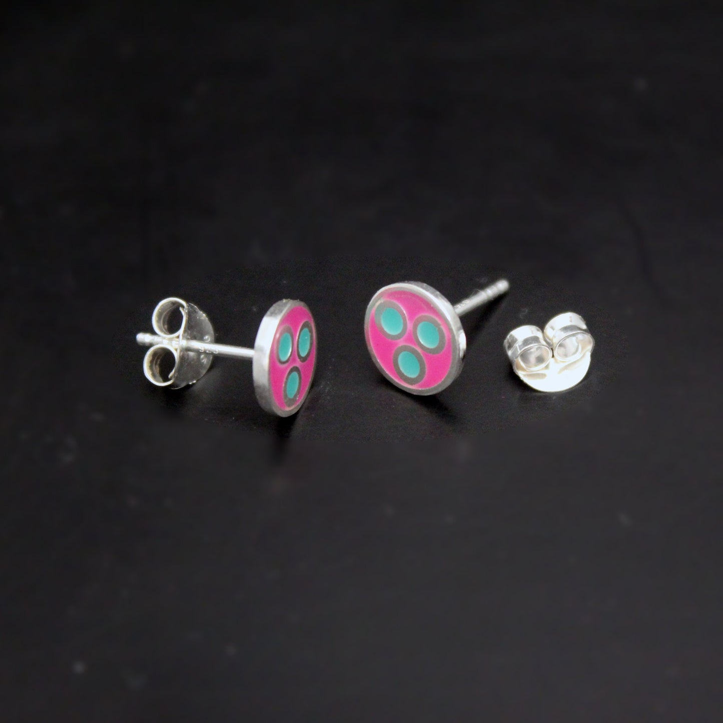 Small colored earrings in 925 silver