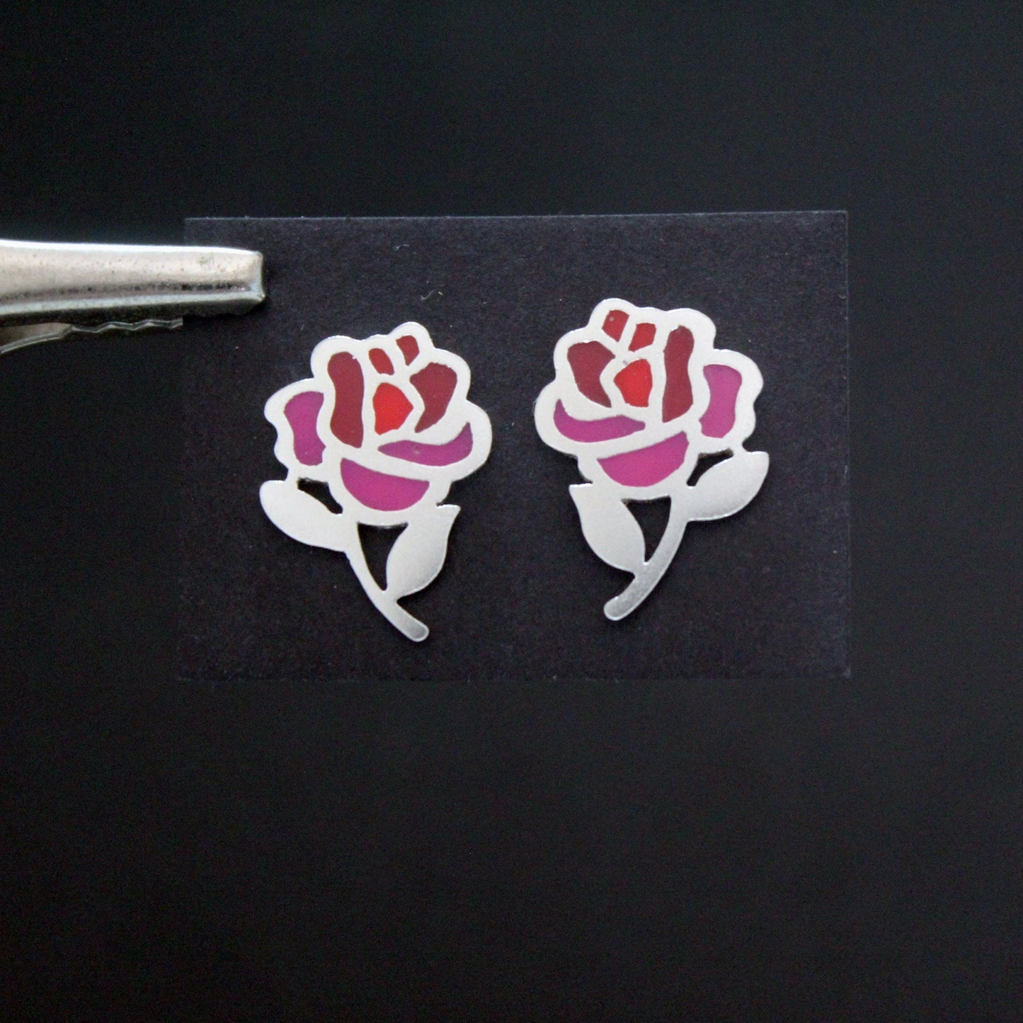 Color Roses earrings in 925 silver