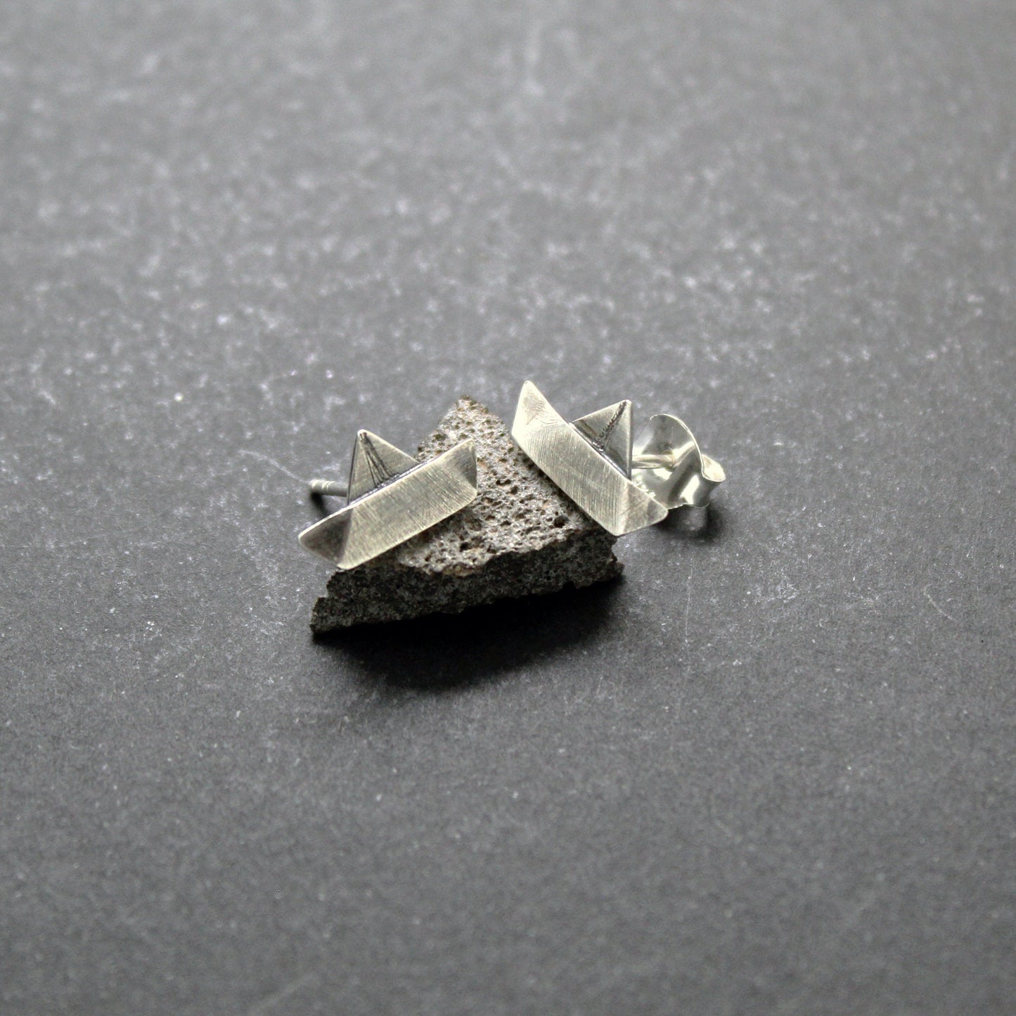 925 silver earrings paper boats
