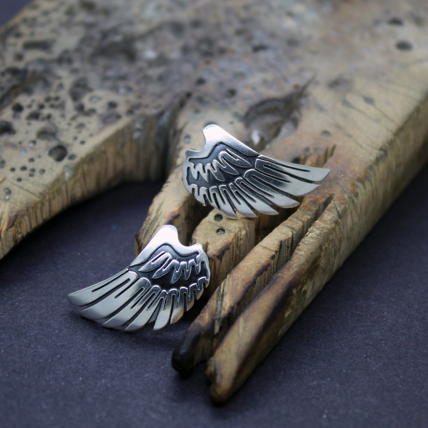 Angel wings earrings in 925 silver